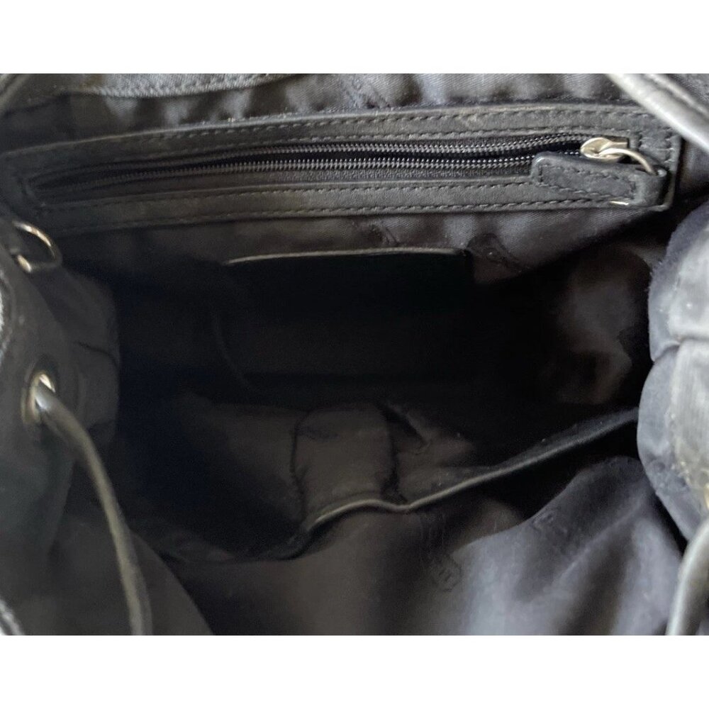 Vintage Coach Black Nylon Mini Backpack Leather Cargo Backpack Travel - Picture 12 of 15